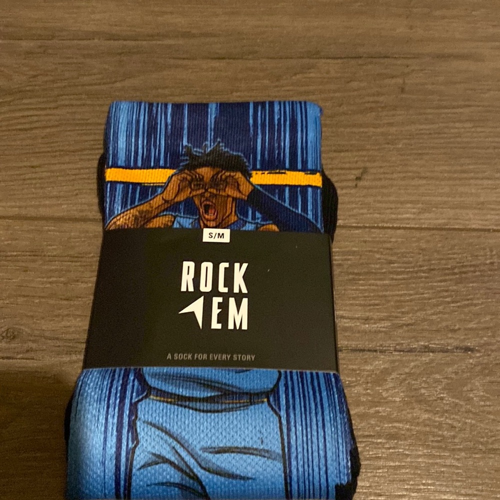 Blue Graphic Casual Socks - S/M